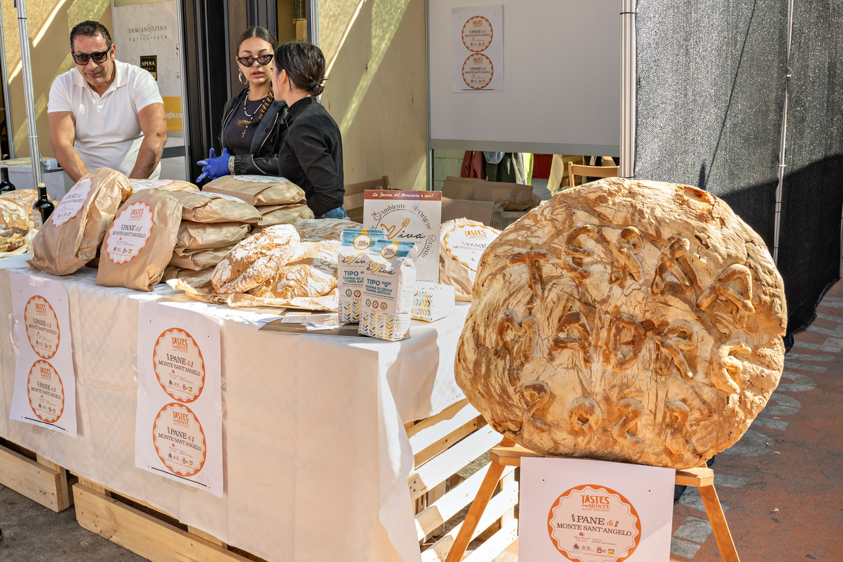 Monte Sant’Angelo Bread is part of the Slow Food Presidium, and  is one of the few soft wheat breads made in Puglia, Italy. The flours used come from soft grain varieties that are linked to the traditional cereal crops found in the region.
